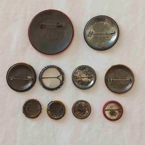 SET OF 10 Vintage 80s Political Punk Rock Pinback Buttons in Various Sizes - Picture 2 of 16